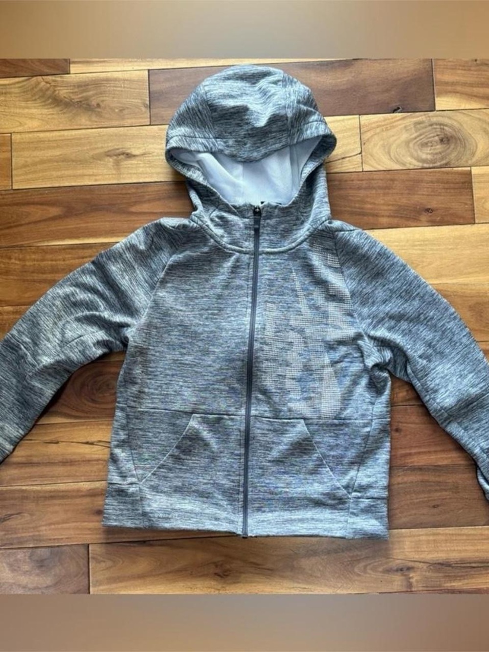 Kids Nike Grey Zip-Up Hooded Sweatshirt